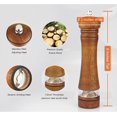 thumbnail image 4 of ORUYROP Pepper Grinder,Wood Salt and Pepper Grinder Mills Sets，Classic Manual Salt Grinder Refillable Pepper Mill Sets with Acrylic Visible Window Adjustable Ceramic Grinding Rotor 8 inch 2 P, 4 of 6