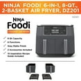 thumbnail image 5 of Restored Ninja 8 qt 2-Basket Air Fryer, Black - DualZone Technology, Smart Finish (Refurbished), 5 of 7