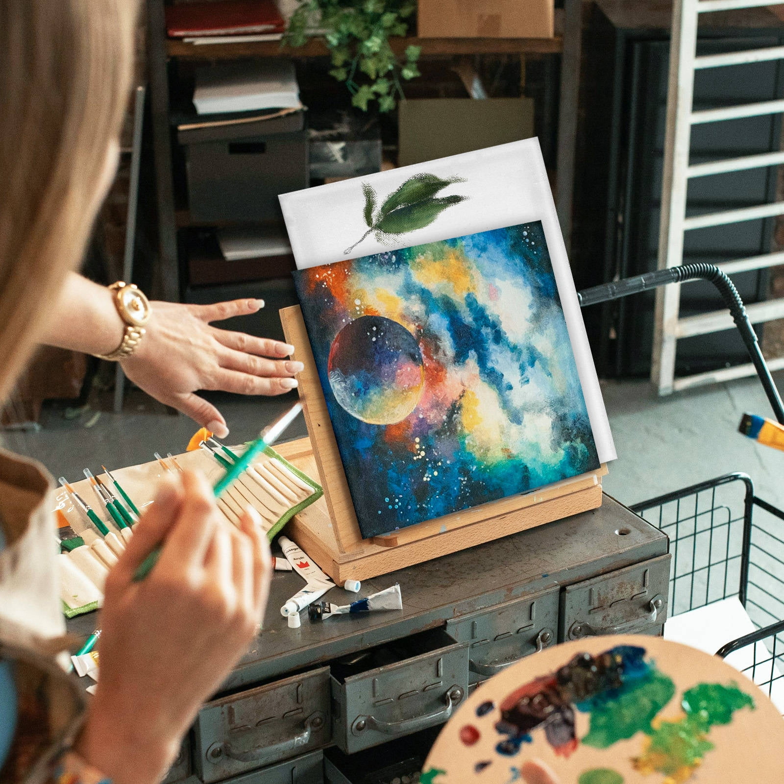 HONMEET 6-Pack White Cotton Canvas Boards for Painting, Square Panels Ideal for Oil and Acrylic Art Techniques