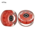 thumbnail image 3 of Uxcell 32 x 58mm Roller Skate Wheels with Bearings Light Up Wheel Quad Skate Replacement, Red Light 4 Pack, 3 of 7