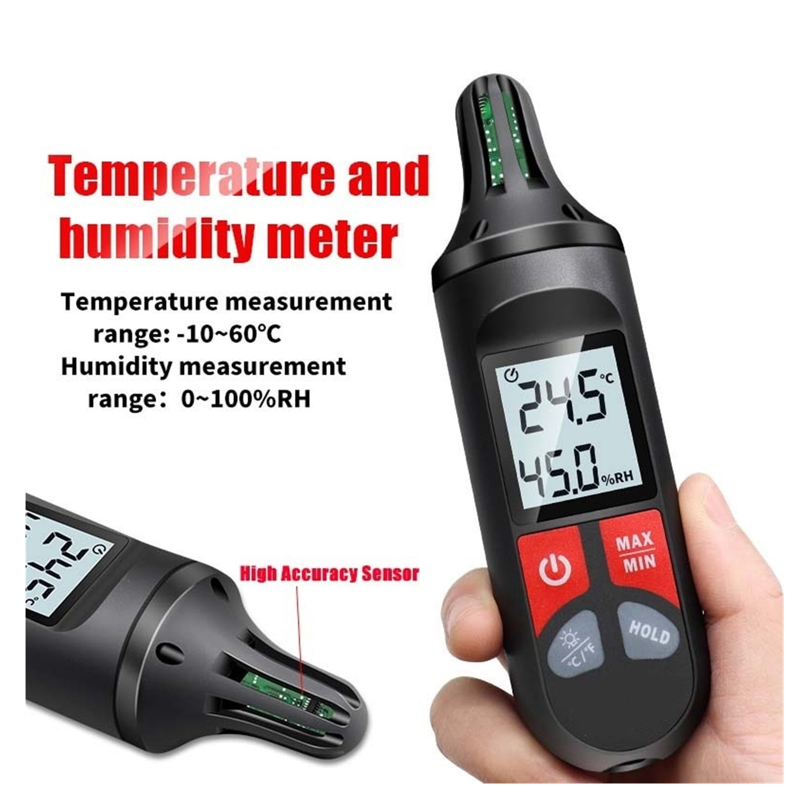 Digital Temperature Humidity Meter Thermometer Measurement Hygrothermograph Handle Type Hygrometer ,Fast Response