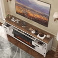 thumbnail image 7 of LazySunsets 70" Electric Fireplace TV Stand for TVs Up to 80 Inches,Farmhouse Media Console with 36" Color Changing Fireplace Insert, Barn Doors,Drawers & Adjustable Storage Shelves,White, 7 of 7
