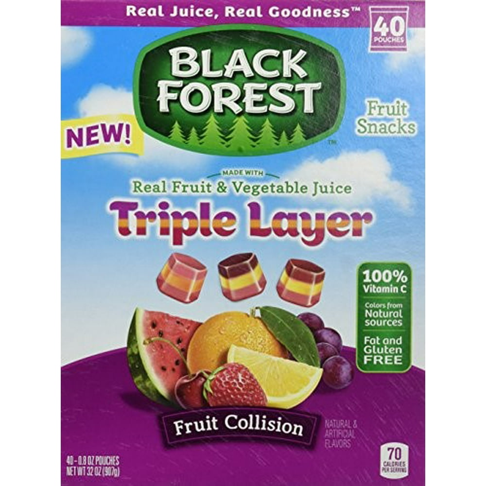 Black Forest Triple Layer Fruit Flavored Snacks, Fruit Collision