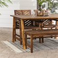 thumbnail image 4 of Solid Acacia Wood 4-Piece Chevron Dining Set in Dark Brown, 4 of 6