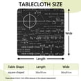 thumbnail image 2 of Math Equations Geometry Black Pattern Square Fitted Tablecloth with Elastic Edge,Square Table Cover,Washable Elastic Table Cover for Home Kitchen Party Decor 36"x36", 2 of 6