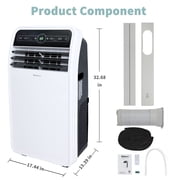 Shinco 7800BTU SACC(12,000 BTU ASHRAE) 3 in 1 Portable Air Conditioner, Air Cooler with Remote Control / Window Kit