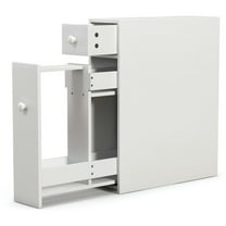 Canddidliike White Bathroom Cabinet Space Saver Storage Organizer-White,