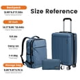 thumbnail image 3 of Tripcomp 3 Piece Carry-on Luggage Sets, Hardside Suitcase with Spinner Wheels,Travel Backpack and a Packing Cube (Blue), 3 of 12