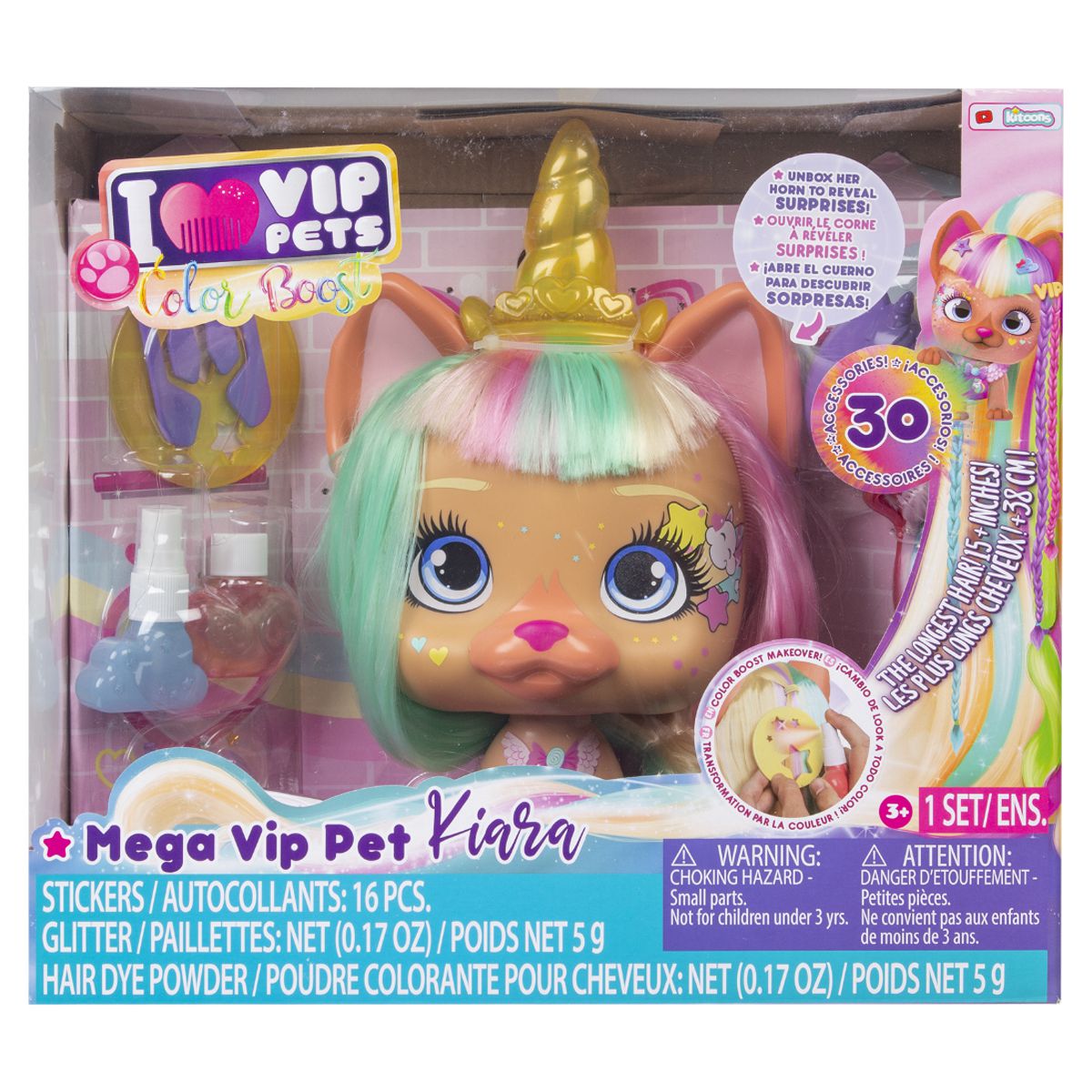 VIP Pets Color Boost Mega Pet Kiara - Exclusive Styling Head and 30 Accessories - image 2 of 16