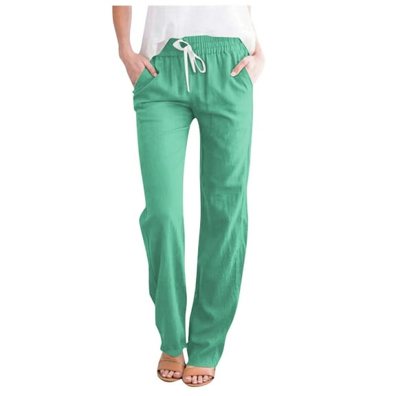 Gibobby High Waisted Sweatpants for Women Full-Length Pant Wide Leg Casual Pants Womens Pants Elastic Waist Business Beach Cute Pants(Mint Green,3XL)