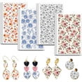 thumbnail image 1 of Papel de transferencia de arcilla rosa de línea, 4 diseños, 24 piezas, hojas de transferencia de arcilla polimérica rosa, papel de transferencia pequeño floral azul, 1 of 9