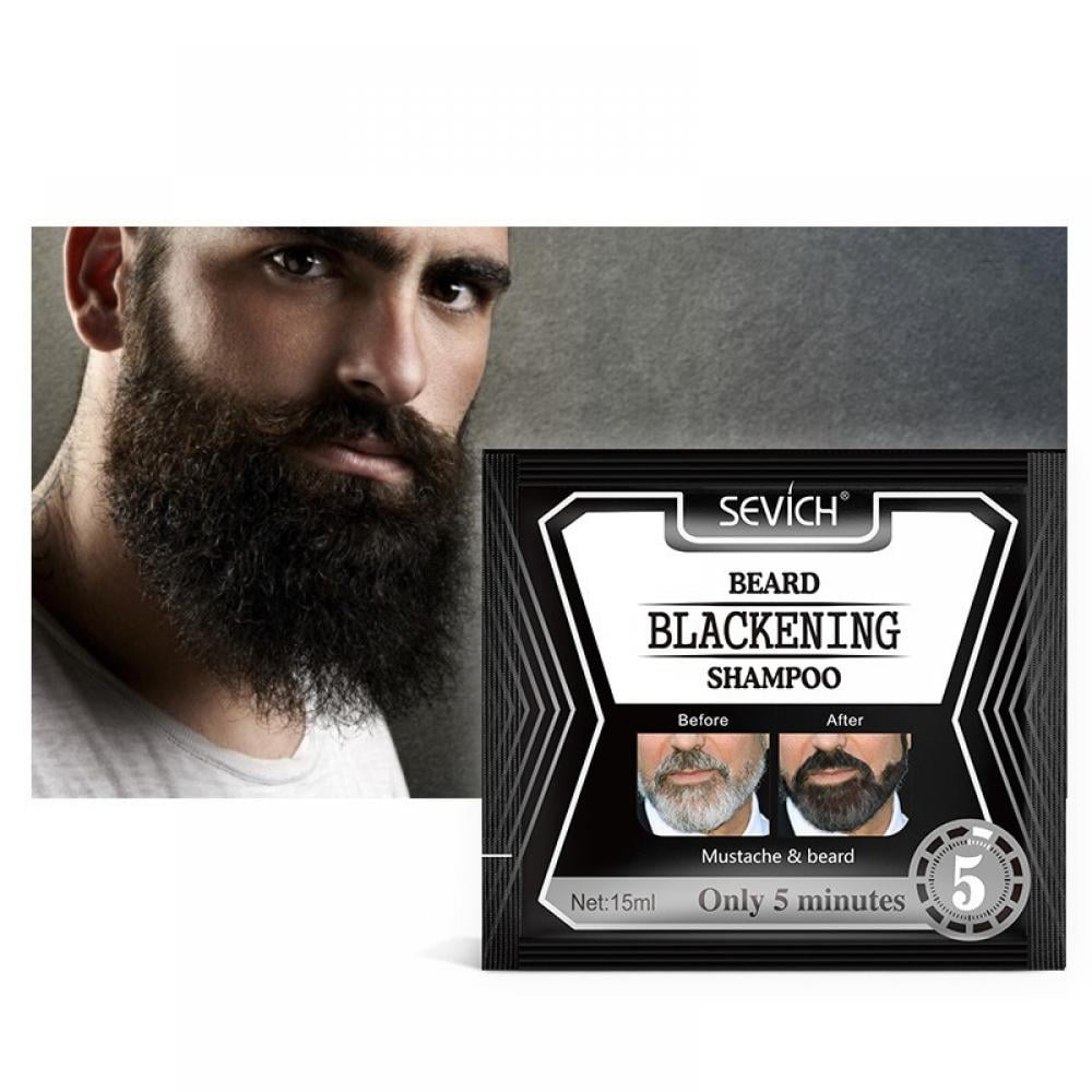 Black Beard Dye for Men Dyeing Black Mustache Darkening Beard Color Shampoo Sideburns Coloring Enhance Beard Instant Grooming Beard Color 10PCS Black 