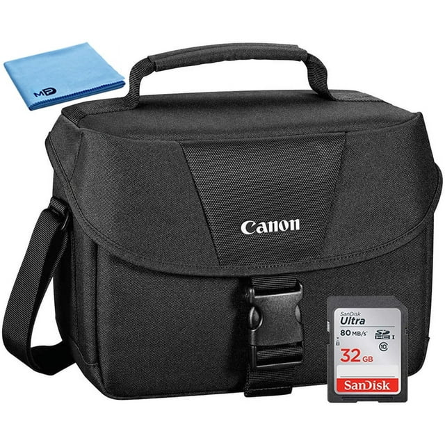 Canon 100ES Padded Digital SLR EOS Camera Shoulder Gadget Case + 32GB SD Card(International Model)