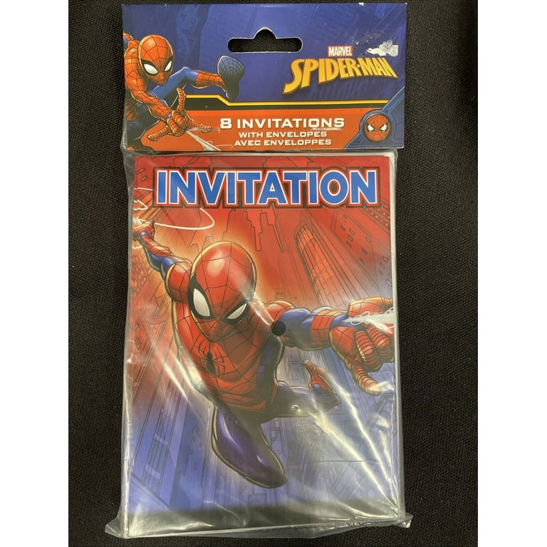 Unique Brand Spider-Man Invites Pack of 8 - Walmart.com