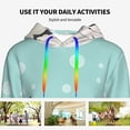 thumbnail image 4 of Fotbe French Bulldog Taking a Bath Pattern Womens Long Sleeve Hoodie, Pullover Hooded Sweatshirt, Kangaroo Pocket Hoodie with Eye-catching Drawstrings-Small, 4 of 7