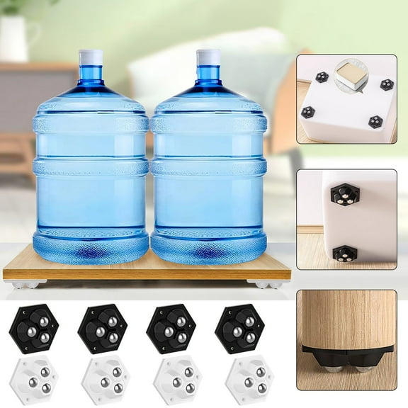 360 Degree Rotating Storage Box Wheels, Set of 4 Adhesive Pulley Casters with Abs Rollers for Smooth Gliding & Floor Protection, Easy Ll Universal Mobility Kit for Moving & Home Organization