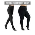 thumbnail image 3 of Gustave Plus Size Fleece Lined Tights for Women Opaque Pantyhose Winter Warm Thermal High Waisted Footed Tights Leggings, Black, 3 of 7