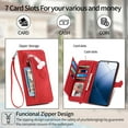 thumbnail image 2 of Wallet Multi Card Slot Flip Zipper Leather Case For Xiaomi 14 Ultra 14Pro 13Pro 13T 13TPro F5 Pro 13 Ultra Poco C55 C51 13Lite Poco X5 Pro X3 Prp X3 NFC Leather Phone case, 2 of 9