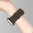 thumbnail image 2 of FIEWESEY Fabric+Leather Watch Band Compatible with Apple Watch 42mm 44mm 45mm 49mm Watch,Canvas Strap with Soft Leather Lining and Snap Button for Apple iWatch Series 8/7/6/5/4/3/2/1/SE (Brown), 2 of 6