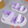 thumbnail image 3 of Baby Boy Girl Closed Toe Summer Toddler Sandals Adjustable Straps Antislip First Walking Sneakers Purple 8.5 Toddler, 3 of 8