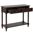 thumbnail image 3 of Entry Table with Drawers, SEGMART Wooden Console Table Sofa Table with Storage, Foyer Table Entryway Table with Shelf, Modern Console Table for Living Room Entryway Hallway Foyer Study, Espresso, 3 of 9
