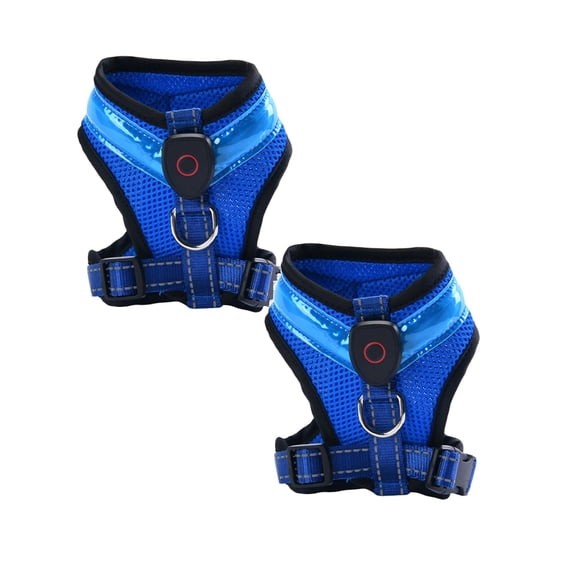 2Pack Sale Countdown! Light Up Leash Adjustable Reflective Harness Usb Rechargeable Led Collar Night Hiking Harness Chest Strap Birthday Gift For Pet Dog Cat L
