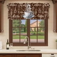 thumbnail image 6 of Coffee Curtain Valances for Windows, Kitchen Valance Window Treatments Panel 2 Pack, Vintage Art Farmhouse Rod Pocket Short Curtains for Bathroom Bedroom 60 x 18 Inch, 6 of 8