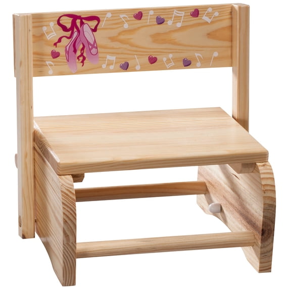 2-in-1 Children's Step Stool and Chair, Ballerina Design
