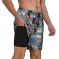 thumbnail image 3 of Picia Video Game pattern Mens Swim Trunks with Compression Liner Stretch Beach Shorts Quick Dry with Zipper Pockets No-Chafing Board Shorts-Small, 3 of 9