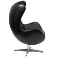 thumbnail image 2 of Black Leather Egg Chair with Tilt-Lock Mechanism, 2 of 4