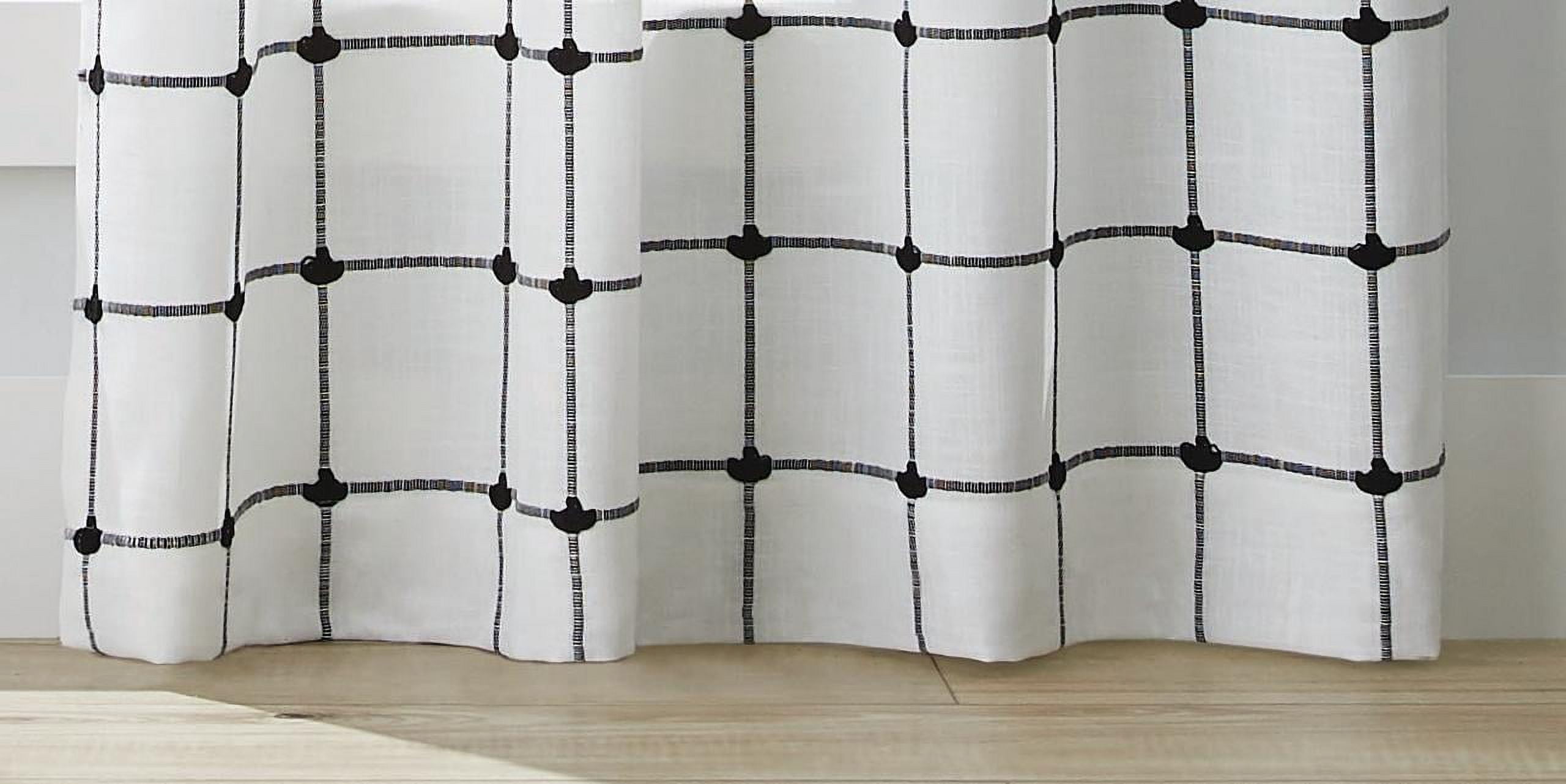 Better Homes & Gardens Windowpane Light Filtering Curtain Panel, 1 Panel, Black and White, 50" W x 84" L