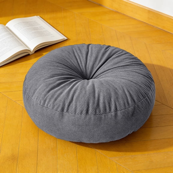 Toycle Corduroy Solid Color Floor Cushion Soft Round Pouf CushionComfortable NonSlip Seat Pad For Living Room Bedroom YogaMeditationKids Room(C,98%Cotton,2%Spandex)