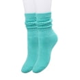 thumbnail image 2 of Cotton Slouch Socks for Boys and Girls Turquoise 3 Pairs 6-8 Years Old, 2 of 8