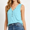thumbnail image 3 of Admvng Women's Tank Tops V-Neck Button Stretch Sleeveless Everyday Blouses, 3 of 5