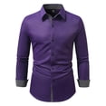thumbnail image 3 of Blmnix Shirt for Men Dress Shirts Guide Vintage Shirts T-Shirt Long Sleeve Collared Purple Mens Shirts Big And Tall,M, 3 of 6