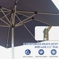 thumbnail image 2 of 6.5'x10' Rectangle Patio Umbrella with Crank and Tilt - UV Resistant Outdoor Market Umbrella, Navy Blue, Aluminum Frame 6 Reinforced Ribs for Pool Deck Garden, 250g Polyester Fade-Resistant Canopy, 2 of 7