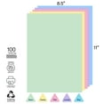 BAZIC 100 Sheets Pastel Color Multipurpose Paper 8.5"x11", Colored Copy
