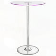thumbnail image 3 of Indra | Chrome Glass Top LED Bistro Bar Table with Sleek Finish, 3 of 10