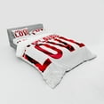 thumbnail image 2 of Ambesonne Live Laugh Love Bedding Set 4 Pcs, Rose Petals, Queen, Red White and Black, 2 of 2
