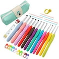 thumbnail image 4 of 31Pcs Crochet Hooks Kit with Case Crochet Needle Kit Multicolor Knitting Needles Sewing Tool Portable Aluminum Knitting Needles Kit, 4 of 8