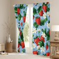 thumbnail image 3 of Manfei Red Strawberry Fruit Curtains Pack of 2 (42x84 Each) for Kids, Rustic Flower Floral Curtains Blackout, Blue Cartoon Theme Bedroom Curtains, Window Curtains Bedroom Decor, 3 of 6