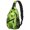 Geometric Triangle Green Pattern-1, variant on Geometric Triangle Pink Pattern Sling Backpack, Unisex Daily Travel Sling Pack with Side Mesh Pockets, Breathable Padded Back Gift Ideas for Travel Shopping Commuting