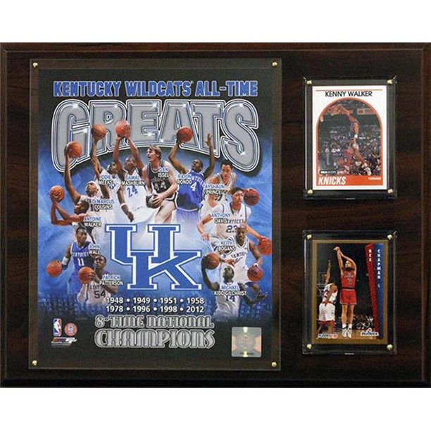 CandICollectables 1215UKTYGR NCAAB 12 x 15 in. Kentucky Wildcats Plaque Photo Grands de Tous les Temps