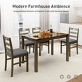 thumbnail image 2 of Alpha Joy Farmhouse Dining Table Set for 4, Faux Marble Rectangular Table with Solid Wood Paded Chairs, 2 of 11