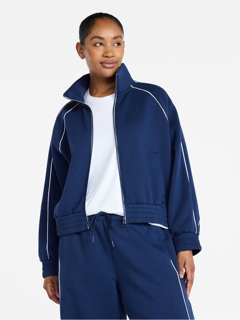 【Aya】Heve クラウドブルゾン ネイビー Avia Women's ScubaKnit Track Jacket, Sizes XS-XXXL - Walmart.com