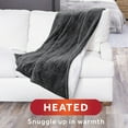 Sunbeam Microplush Sherpa Electric Heated Throw Blanket, Slate Gray