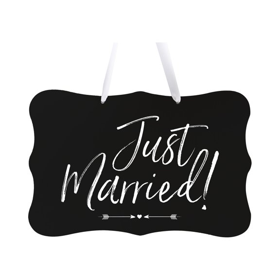LifeSong Milestones Wedding Wall Hanging Signs For Ceremony And Reception For Couples - Just Married (Heart)