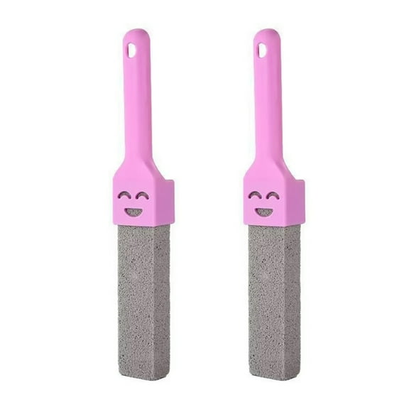 2 Piece Pumice Stone for Toilet Bowl Cleaning, Pumice Stick with Handle, Cleans Away Limescale Stain, Hard Water Rings, Calcium Buildup, Iron and Rust. Remover for Tile/Bath/Kitchen/Household