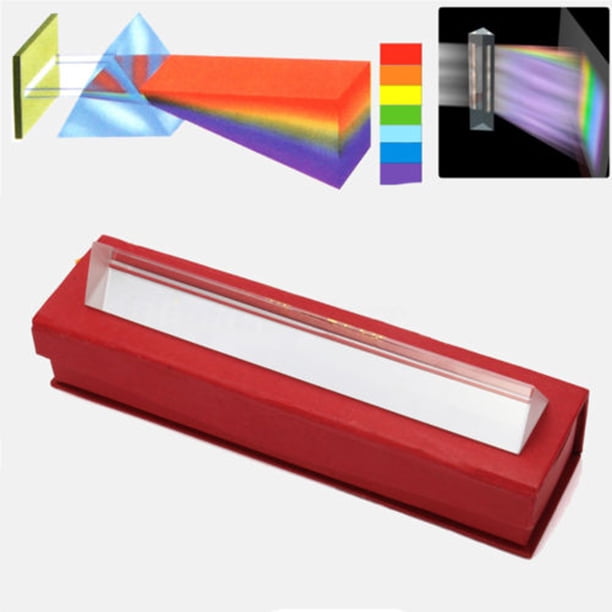 Riwesomey Prisma Triangular de 100x30x30x30mm, prismas ópticos, enseñanza de física de vidrio, espectro de luz refractada, regalo para niños y Type4 NO4 Riwesomey GJ3594-04B