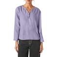 thumbnail image 1 of Casual Solid Long Sleeve V Neck T Shirt, 1 of 5